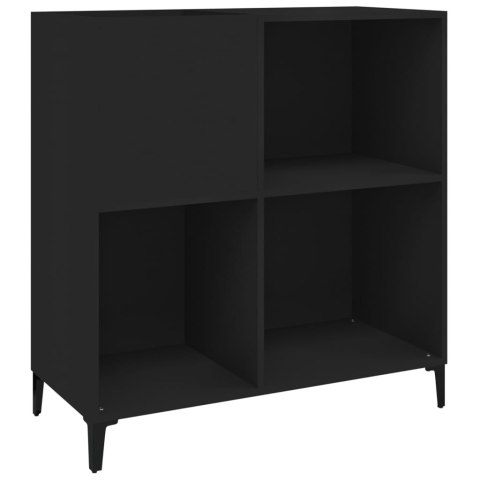 Szafka na płyty, czarna, 84,5x38x89 cm, materiał drewnopochodny Szafka na płyty, czarna, 84,5x38x89 cm, materiał drewnopochodny