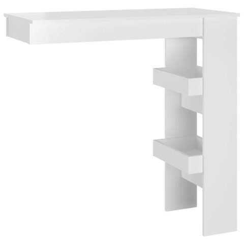 Ścienny stolik barowy, biały o wysokim połysku, 102x45x103,5 cm Ścienny stolik barowy, biały o wysokim połysku, 102x45x103,5 cm