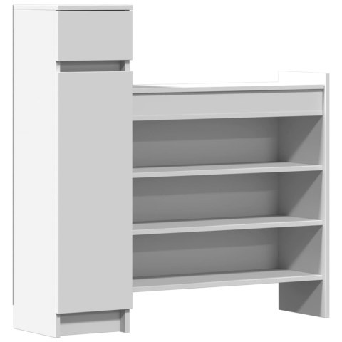 Szafka na buty, biała, 100,5x28x100 cm, materiał drewnopochodny Szafka na buty, biała, 100,5x28x100 cm, materiał drewnopochodny