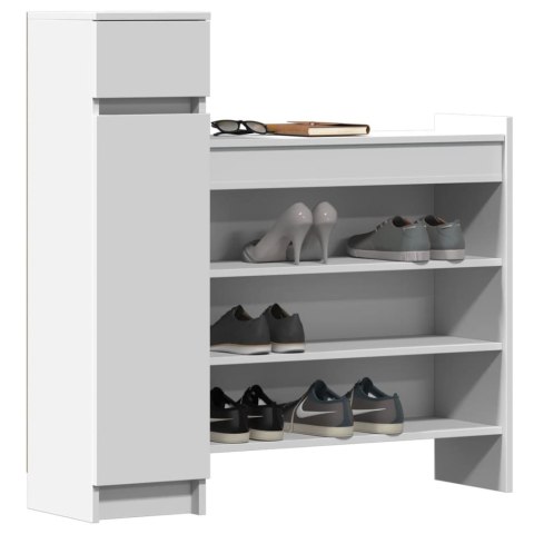 Szafka na buty, biała, 100,5x28x100 cm, materiał drewnopochodny Szafka na buty, biała, 100,5x28x100 cm, materiał drewnopochodny