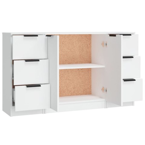 Szafki, 3 szt., biały, materiał drewnopochodny Szafki, 3 szt., biały, materiał drewnopochodny