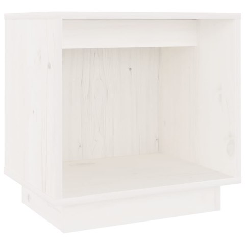 Szafka nocna, biała, 40x30x40 cm, lite drewno sosnowe Szafka nocna, biała, 40x30x40 cm, lite drewno sosnowe