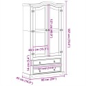 VidaXL Witryna Corona, 99x43x187 cm, lite drewno sosnowe