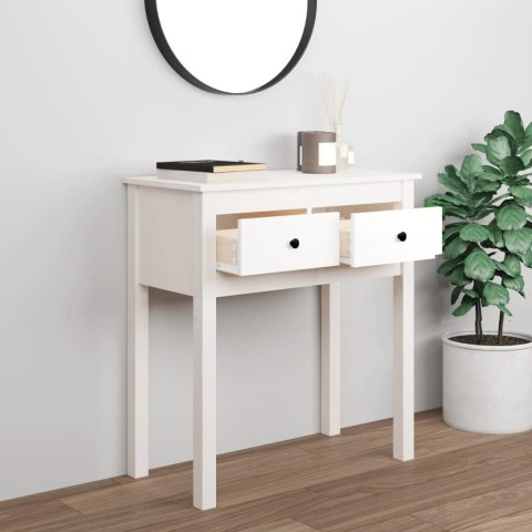 Stolik konsolowy, biały, 70x35x75 cm, lite drewno sosnowe Stolik konsolowy, biały, 70x35x75 cm, lite drewno sosnowe