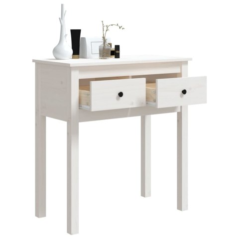 Stolik konsolowy, biały, 70x35x75 cm, lite drewno sosnowe Stolik konsolowy, biały, 70x35x75 cm, lite drewno sosnowe