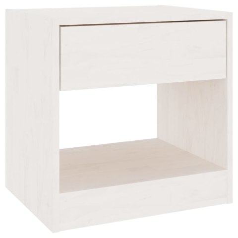 Szafka nocna, biała, 40x31x40 cm, lite drewno sosnowe Szafka nocna, biała, 40x31x40 cm, lite drewno sosnowe