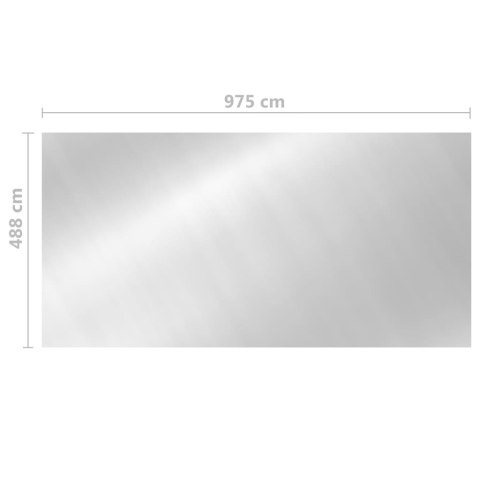 Pokrywa na basen, srebrna, 975 x 488 cm, PE Pokrywa na basen, srebrna, 975 x 488 cm, PE