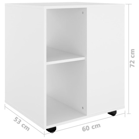 Szafka na kółkach, biała, 60x53x72 cm, materiał drewnopochodny Szafka na kółkach, biała, 60x53x72 cm, materiał drewnopochodny