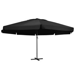 VidaXL Parasol ogrodowy na słupku aluminiowym, 600 cm, czarny