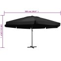 VidaXL Parasol ogrodowy na słupku aluminiowym, 600 cm, czarny