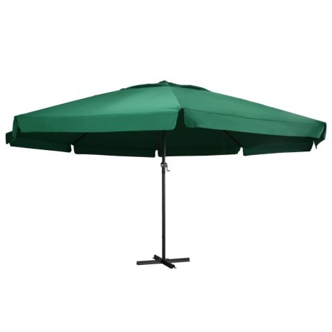 VidaXL Parasol ogrodowy na słupku aluminiowym, 600 cm, zielony