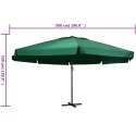 VidaXL Parasol ogrodowy na słupku aluminiowym, 600 cm, zielony