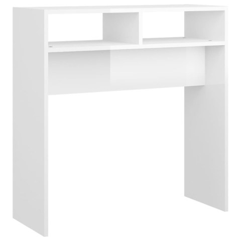 Stolik konsolowy, biały, wysoki połysk, 78x30x80 cm, płyta Stolik konsolowy, biały, wysoki połysk, 78x30x80 cm, płyta