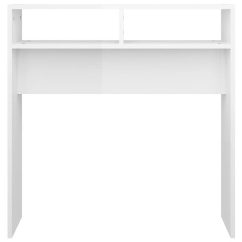 Stolik konsolowy, biały, wysoki połysk, 78x30x80 cm, płyta Stolik konsolowy, biały, wysoki połysk, 78x30x80 cm, płyta