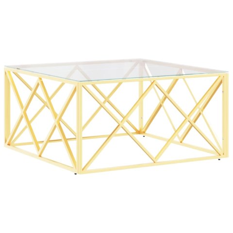 Stolik kawowy, 80x80x40 cm, stal nierdzewna i szkło Stolik kawowy, 80x80x40 cm, stal nierdzewna i szkło