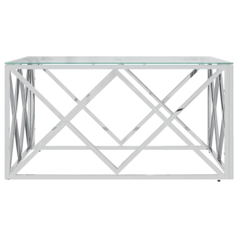 Stolik kawowy, 80x80x40 cm, stal nierdzewna i szkło Stolik kawowy, 80x80x40 cm, stal nierdzewna i szkło