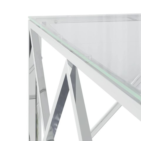 Stolik kawowy, 80x80x40 cm, stal nierdzewna i szkło Stolik kawowy, 80x80x40 cm, stal nierdzewna i szkło