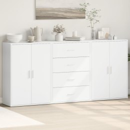  Szafki, 3 szt., białe, 60x31x84 cm, materiał drewnopochodny