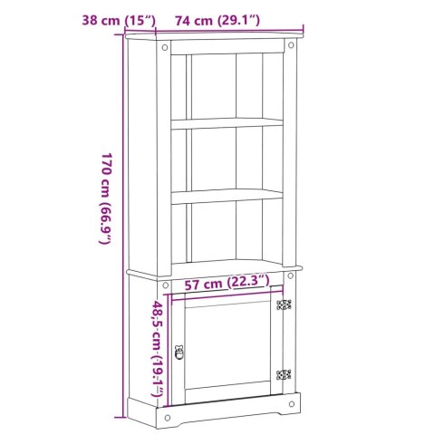 Kredens Corona, 74x38x170 cm, lite drewno sosnowe Kredens Corona, 74x38x170 cm, lite drewno sosnowe