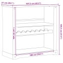 VidaXL Szafka na wino Corona, 107,5x51x105,5 cm, lite drewno sosnowe