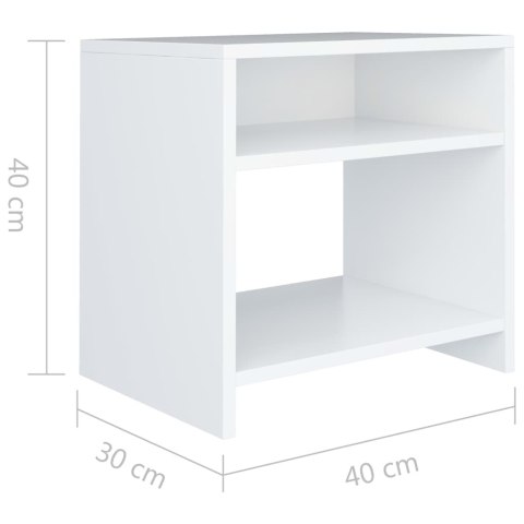 Szafka nocna, biała, 40x30x40 cm, materiał drewnopochodny Szafka nocna, biała, 40x30x40 cm, materiał drewnopochodny