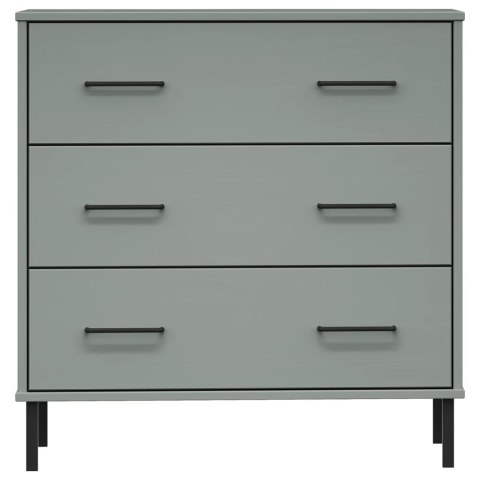 Komoda OSLO z 3 szufladami, szara, 77x40x79,5 cm, lite drewno Komoda OSLO z 3 szufladami, szara, 77x40x79,5 cm, lite drewno