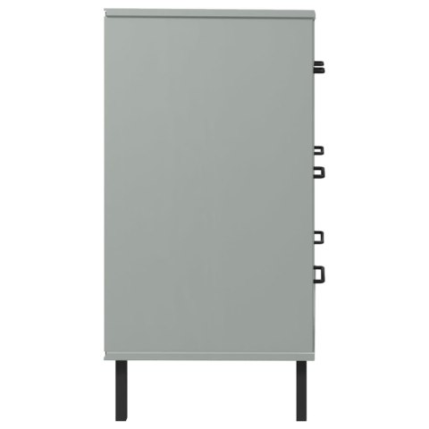 Komoda OSLO z 3 szufladami, szara, 77x40x79,5 cm, lite drewno Komoda OSLO z 3 szufladami, szara, 77x40x79,5 cm, lite drewno