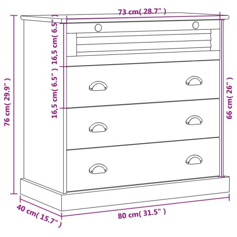 Komoda VIGO, biała, 80x40x76 cm, lite drewno sosnowe Komoda VIGO, biała, 80x40x76 cm, lite drewno sosnowe