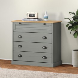  Komoda VIGO, szara, 80x40x76 cm, lite drewno sosnowe