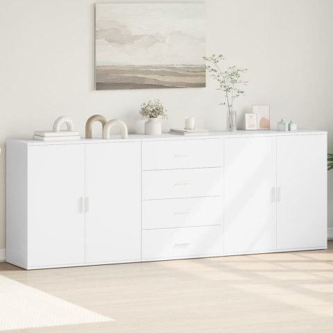 Szafki, 3 szt., biały, materiał drewnopochodny Szafki, 3 szt., biały, materiał drewnopochodny