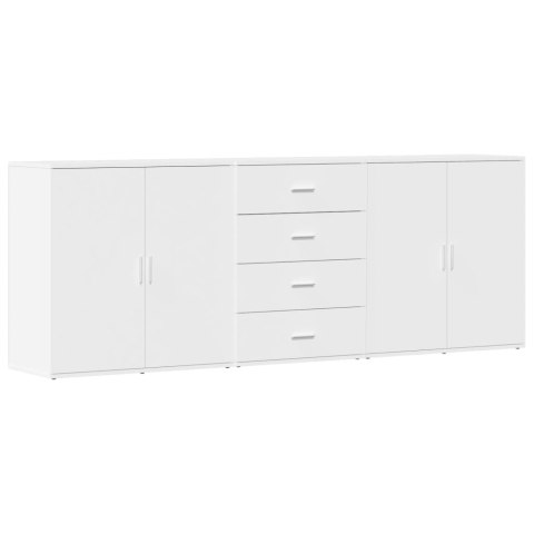 Szafki, 3 szt., biały, materiał drewnopochodny Szafki, 3 szt., biały, materiał drewnopochodny
