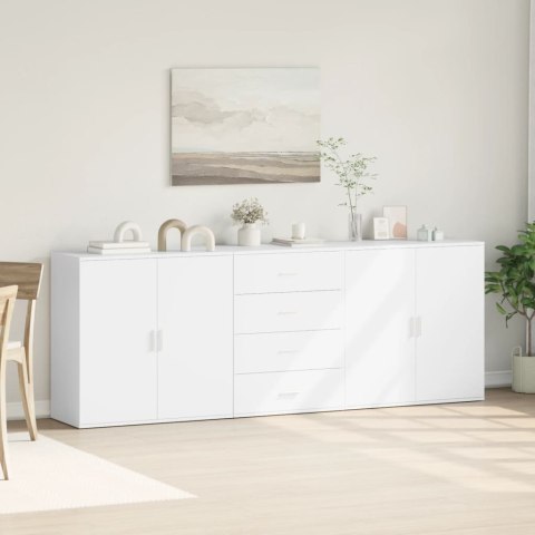 Szafki, 3 szt., biały, materiał drewnopochodny Szafki, 3 szt., biały, materiał drewnopochodny