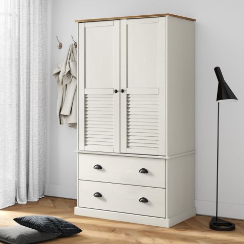 Szafa VIGO, biała, 90x55x176 cm, lite drewno sosnowe Szafa VIGO, biała, 90x55x176 cm, lite drewno sosnowe