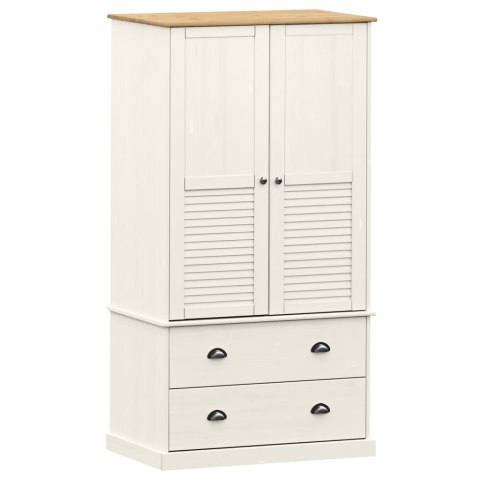 Szafa VIGO, biała, 90x55x176 cm, lite drewno sosnowe Szafa VIGO, biała, 90x55x176 cm, lite drewno sosnowe