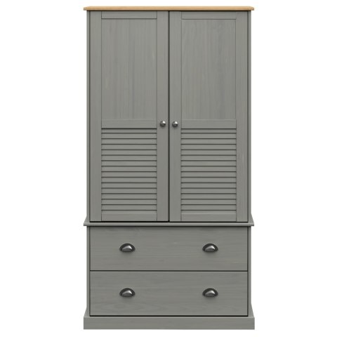 Szafa VIGO, szara, 90x55x176 cm, lite drewno sosnowe Szafa VIGO, szara, 90x55x176 cm, lite drewno sosnowe