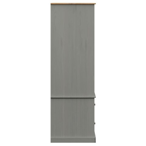 Szafa VIGO, szara, 90x55x176 cm, lite drewno sosnowe Szafa VIGO, szara, 90x55x176 cm, lite drewno sosnowe