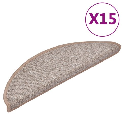 Nakładki na schody, 15 szt., 56 x 17 x 3 cm, jasnobrązowe Nakładki na schody, 15 szt., 56 x 17 x 3 cm, jasnobrązowe