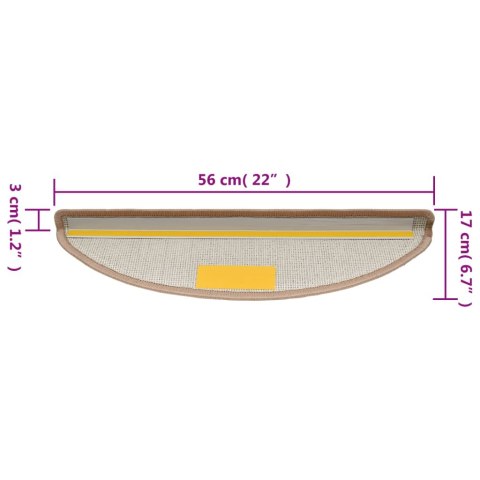 Nakładki na schody, 15 szt., 56 x 17 x 3 cm, jasnobrązowe Nakładki na schody, 15 szt., 56 x 17 x 3 cm, jasnobrązowe