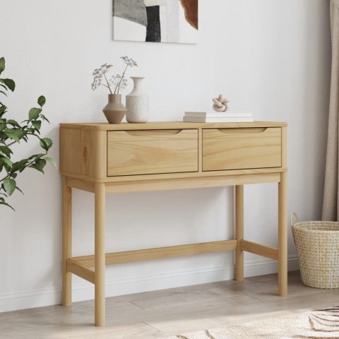 Stolik konsolowy FLORO, woskowy brąz, 89,5x36,5x73 cm, sosnowy Stolik konsolowy FLORO, woskowy brąz, 89,5x36,5x73 cm, sosnowy