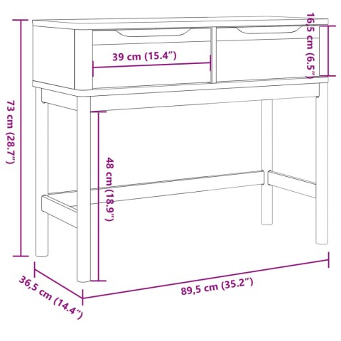 Stolik konsolowy FLORO, woskowy brąz, 89,5x36,5x73 cm, sosnowy Stolik konsolowy FLORO, woskowy brąz, 89,5x36,5x73 cm, sosnowy