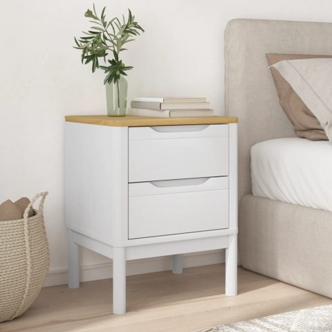 Szafka nocna FLORO, biała, 45x39x57 cm, lite drewno sosnowe Szafka nocna FLORO, biała, 45x39x57 cm, lite drewno sosnowe