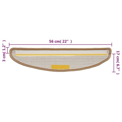 Nakładki na schody, 15 szt., beżowe, 56 x 17 x 3 cm Nakładki na schody, 15 szt., beżowe, 56 x 17 x 3 cm
