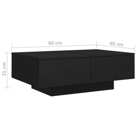 Stolik kawowy, czarny, 90x60x31 cm, materiał drewnopochodny Stolik kawowy, czarny, 90x60x31 cm, materiał drewnopochodny