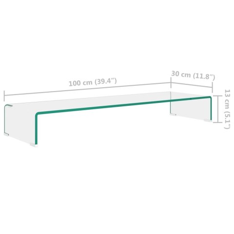 Podstawka pod monitor / telewizor szklana 100x30x13 cm Podstawka pod monitor / telewizor szklana 100x30x13 cm