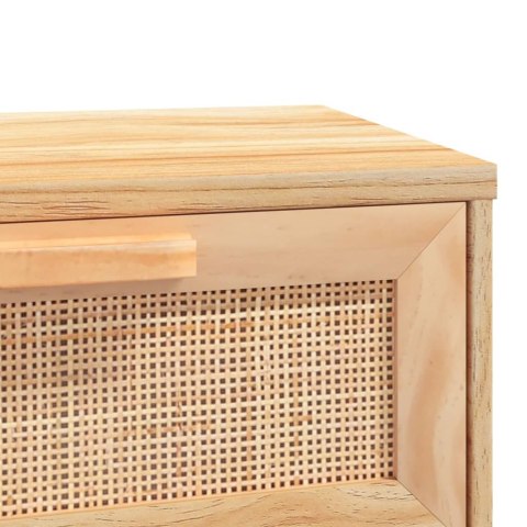 Stolik konsolowy, brązowy, 80x30x75 cm, lita sosna i rattan Stolik konsolowy, brązowy, 80x30x75 cm, lita sosna i rattan