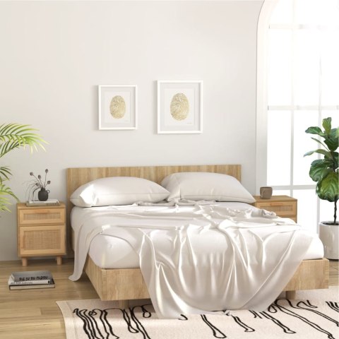 Szafka nocna, brązowe, lite drewno sosnowe i naturalny rattan Szafka nocna, brązowe, lite drewno sosnowe i naturalny rattan