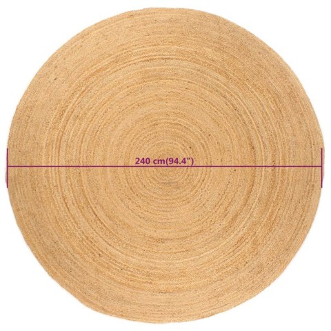 Dywan pleciony z juty, 240 cm, okrągły Dywan pleciony z juty, 240 cm, okrągły