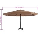 VidaXL Parasol ogrodowy na słupku aluminiowym, 500 cm, taupe