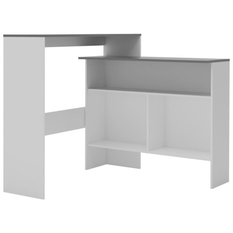 Stół barowy z 2 blatami, biało-szary, 130 x 40 x 120 cm Stół barowy z 2 blatami, biało-szary, 130 x 40 x 120 cm