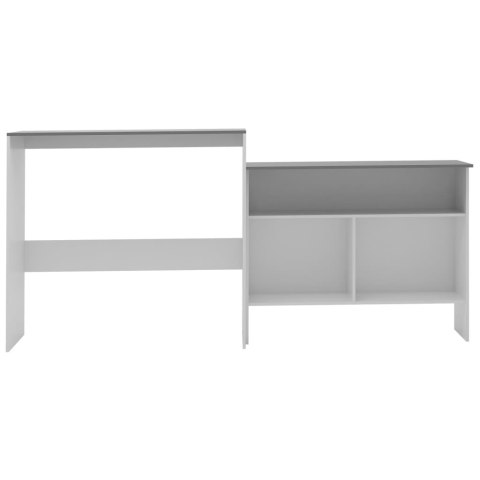 Stół barowy z 2 blatami, biało-szary, 130 x 40 x 120 cm Stół barowy z 2 blatami, biało-szary, 130 x 40 x 120 cm